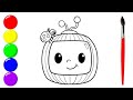 Cocomelon logo drawing for kids  abcd rhymes song for kids