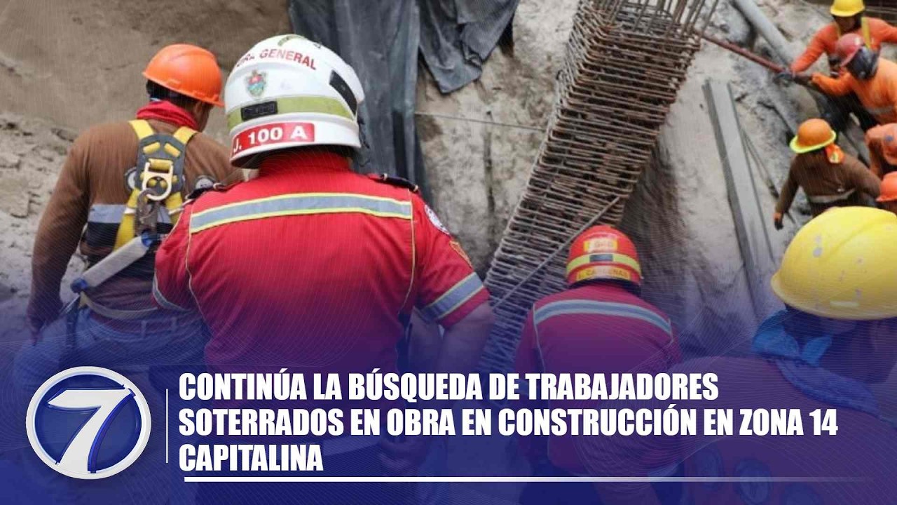 Continúa la búsqueda de trabajadores soterrados en obra en construcción en zona 14 capitalina