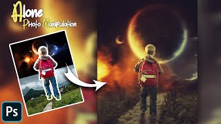 Alone - Cinematic Photo Manipulation Tutorial for beginners ( Photoshop )