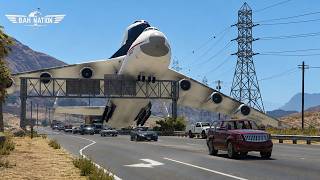 Atterraggio di emergenza pazzesco di un Antonov in autostrada in GTA V! L'enorme aereo ha quasi colp screenshot 4