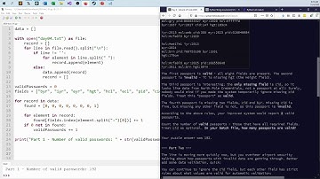 Python Solution for 2020 Advent of Code - Day 4 - Passport Processing