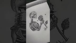 Skeleton with 🌹 rose#shorts#majboor song#viral#shortsfeed #skeleton#rose#creative#artreels
