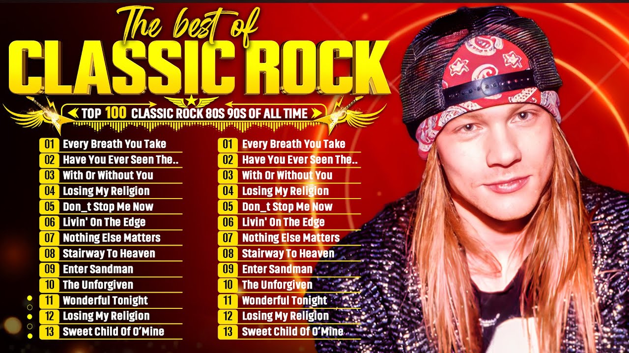 Classic Rock Playlist 70s 80s 90s 🔥 Nirvana, ACDC, Bon Jovi, Metallica, Guns N' Roses, U2, Queen