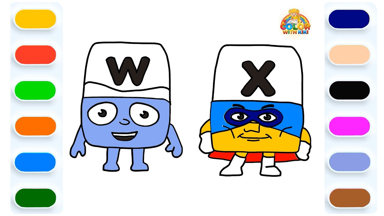 Learn to Draw Alphablocks - Drawing and Coloring Tutorial for Kids ...