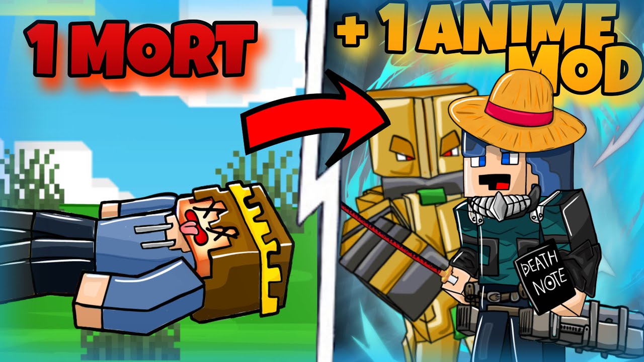 MINECRAFT MAIS à chaque MORT J'AJOUTE un mod ANIME