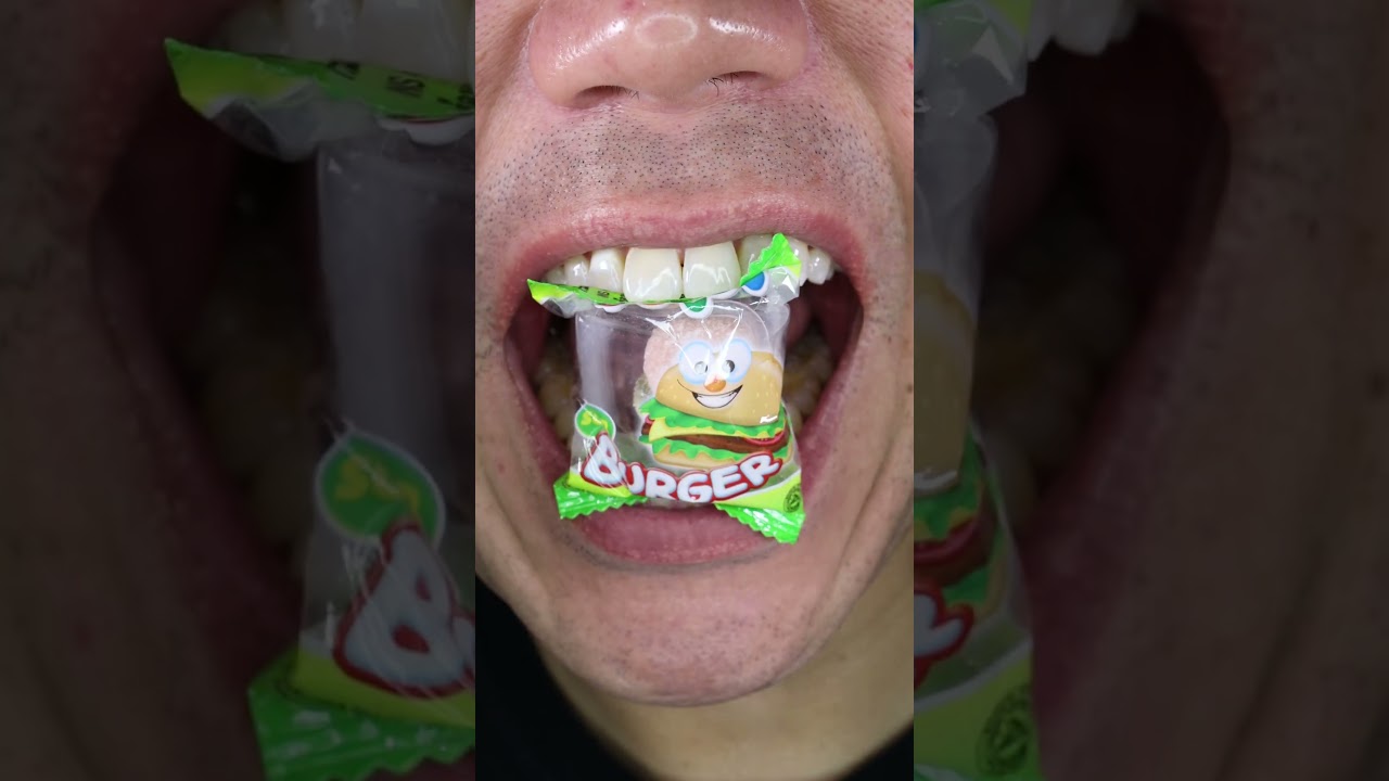 ASMR | Yupi Sour Burger Snack | Tangy Bite Sized Fun! 🍔 | 