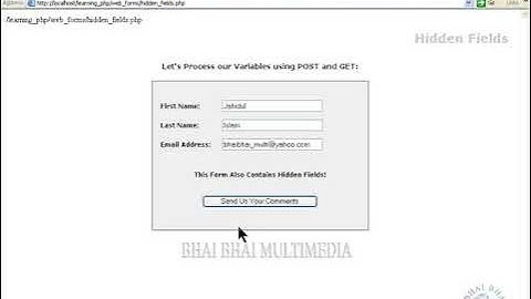 59  Input Hidden Fields   php