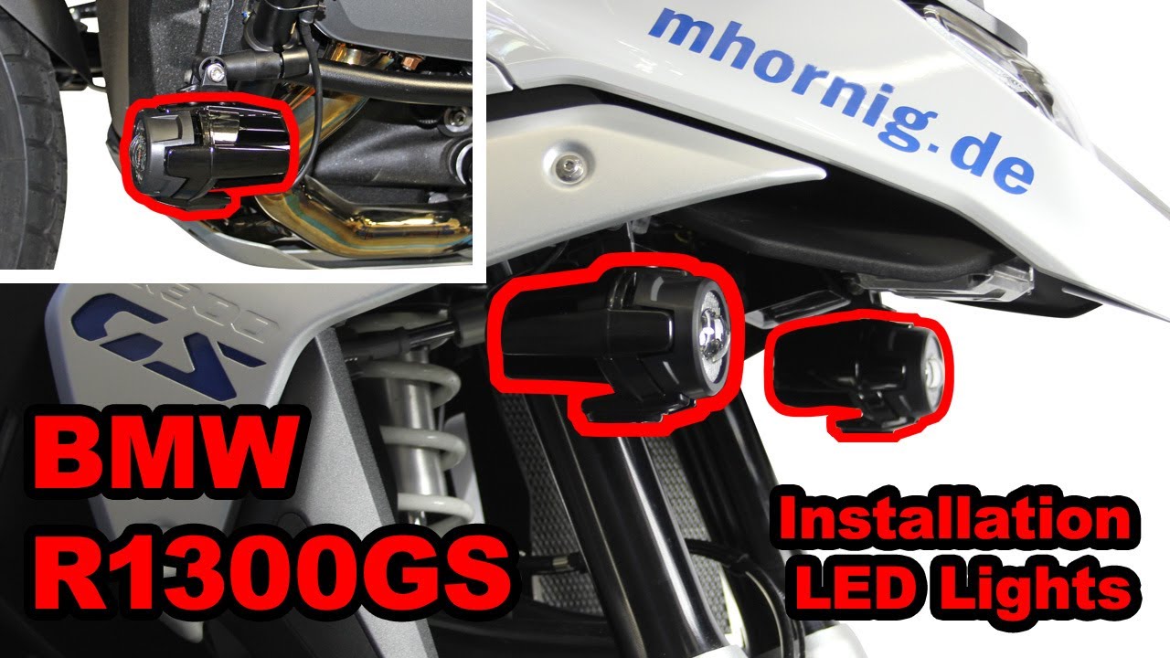 Zusatzscheinwerfer LED Satz Nebel rechts/Fernlicht links, schwarz, BMW  R1200GS ab 2013