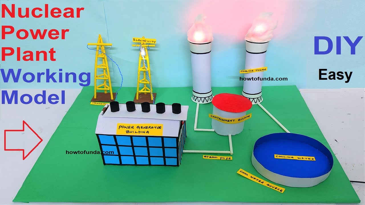 nuclear plant working model making - diy - project for | howtofunda - YouTube