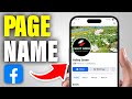 How To Change A Facebook Page Name