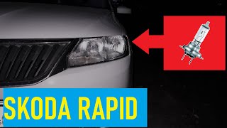 Как поменять лампочку в ЛЕВОЙ фаре Шкода рапид/Skoda rapid