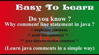 Java tutorial 5 comment line statement in java in easy to learn by Tapas Mishra