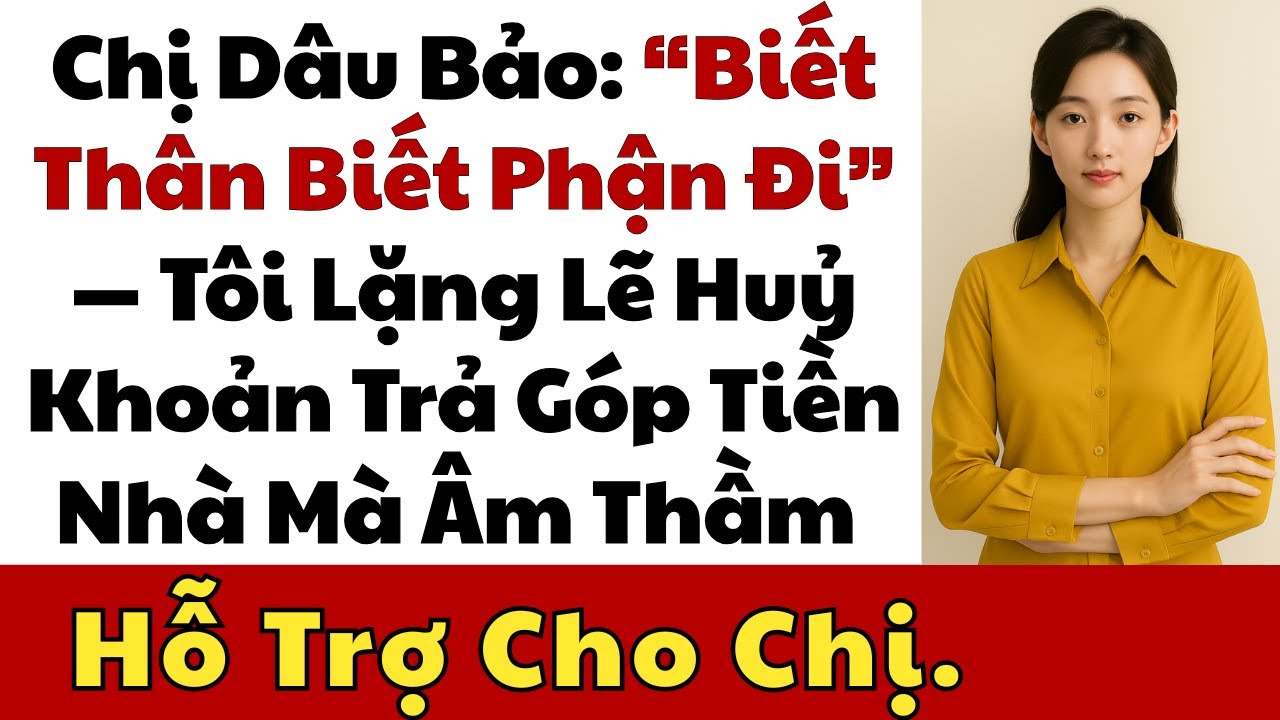 Chị Dâu Bảo: “Biết Thân Biết Phận Đi” — Tôi Huỷ Khoản Trả Góp Tiền Nhà Mà Âm Thầm Hỗ Trợ Cho Chị.