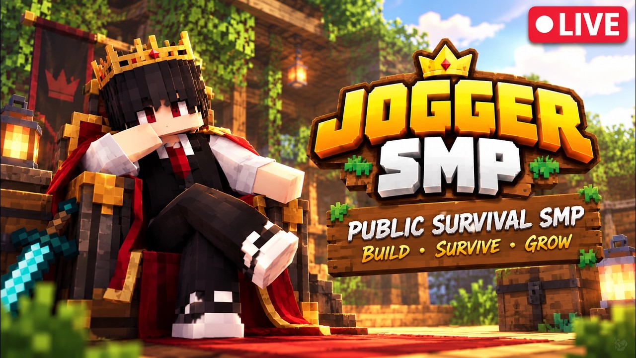 🔴 PUBLIC SMP LIVE #6🔥 | Building My Empire on JOGGERSMP! ⚔️ | - YouTube