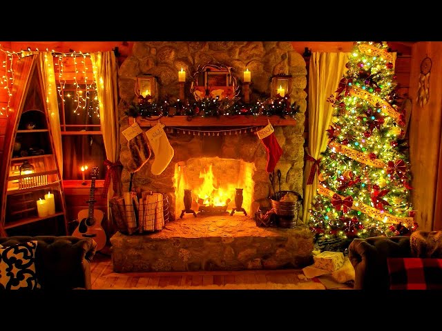 Relaxing Christmas Music ⛄ Traditional Instrumental Christmas Songs Playlist with A Warm Fireplace class=