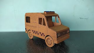 How to make cardboard ambulance / cardboard ambulance / emergency vehicle