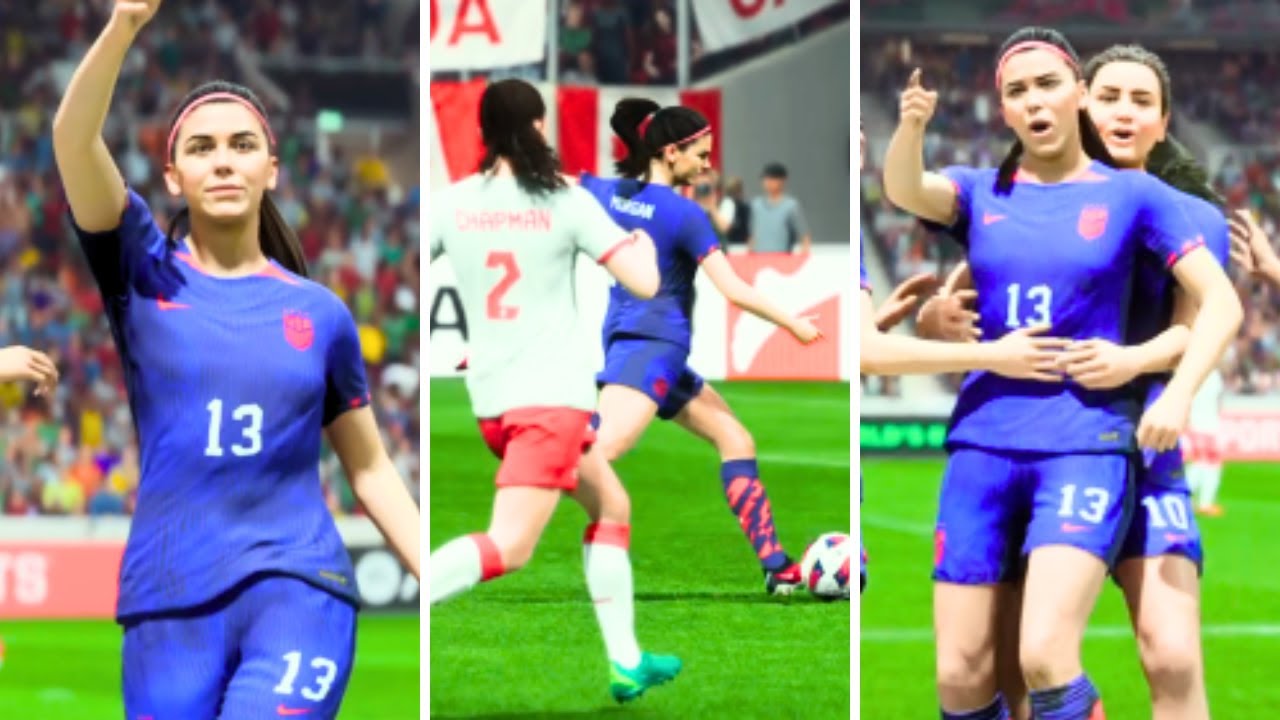 EA Sports FC 24 USA vs Canada women's football gameplay YouTube