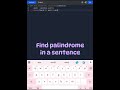 Palindrome in a sentence