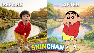 SHINCHAN BEFORE vs AFTER 😱 | Real Life to Classic Cartoon Transformation | Shinchan