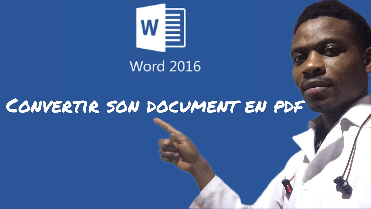 Leçon 14 : Convertir un document word en PDF | Initiation à Word 2016 ...