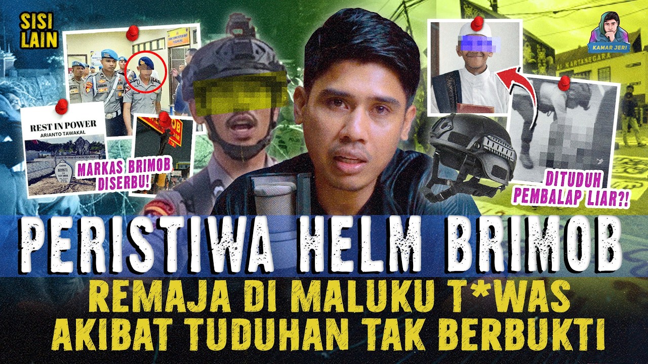 HANTAMAN HELM BRIMOB RENGGUT NYAWA REMAJA MALUKU YANG DITUDUH BALAP LIAR