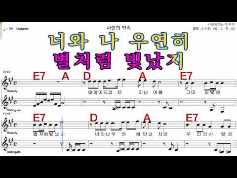 사랑의약속  이선희  가수처럼 엠알로  악보  노래 하기  남자  A