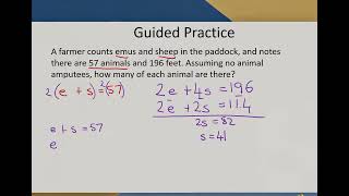 Constructing simultaneous linear equations