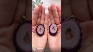 Purple agate at your service 💜✨ #handmade  #agate #handmadeearrings #polymerclayearrings