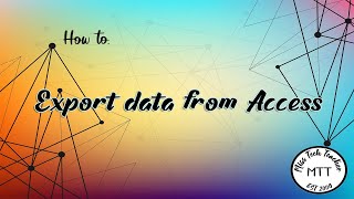 IGCESE ICT (0417) Exporting data from Access into word and HTML format