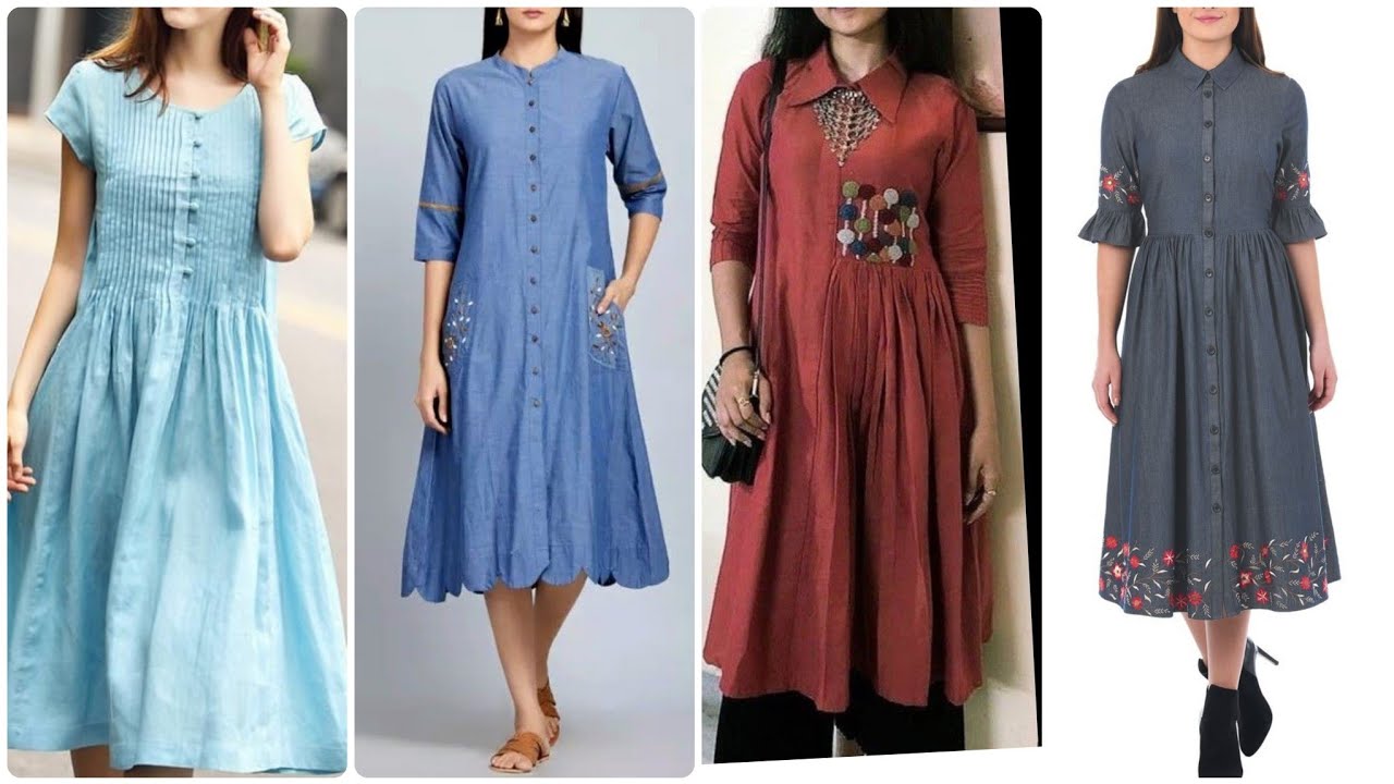Latest Trendy Cotton Kurti Dress Collection For Girl's 2019
