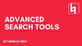 Using the Advanced Search Tool | My.Berklee Registration Tutorial