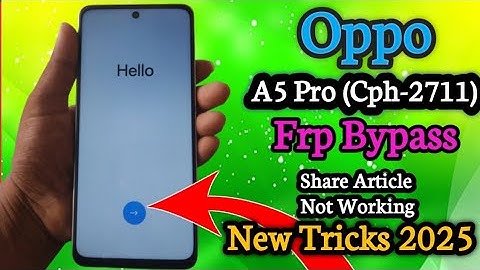 Oppo A5 Pro Frp Bypass /New Tricks  2025 Without Pc.