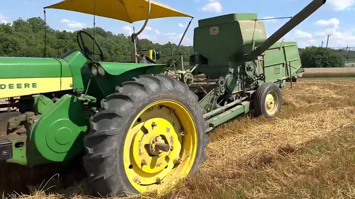 John Deere 730 Tractor and John Deere 42 Pull Type Combine