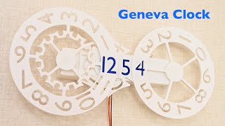 Digital Geneva Clock - simple digital clock with sequential Geneva drives