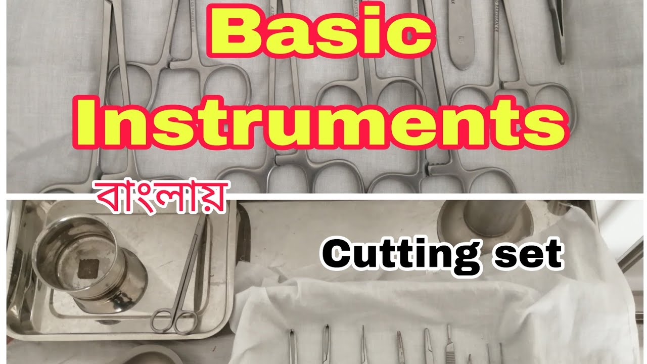 Surgical instruments. Cutting set name and their Use describe in Bangla.