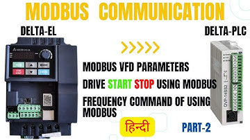 🔴 Modbus (RS-485) communication in VFD ! frequency & RUN command change using modbus (hindi) #delta