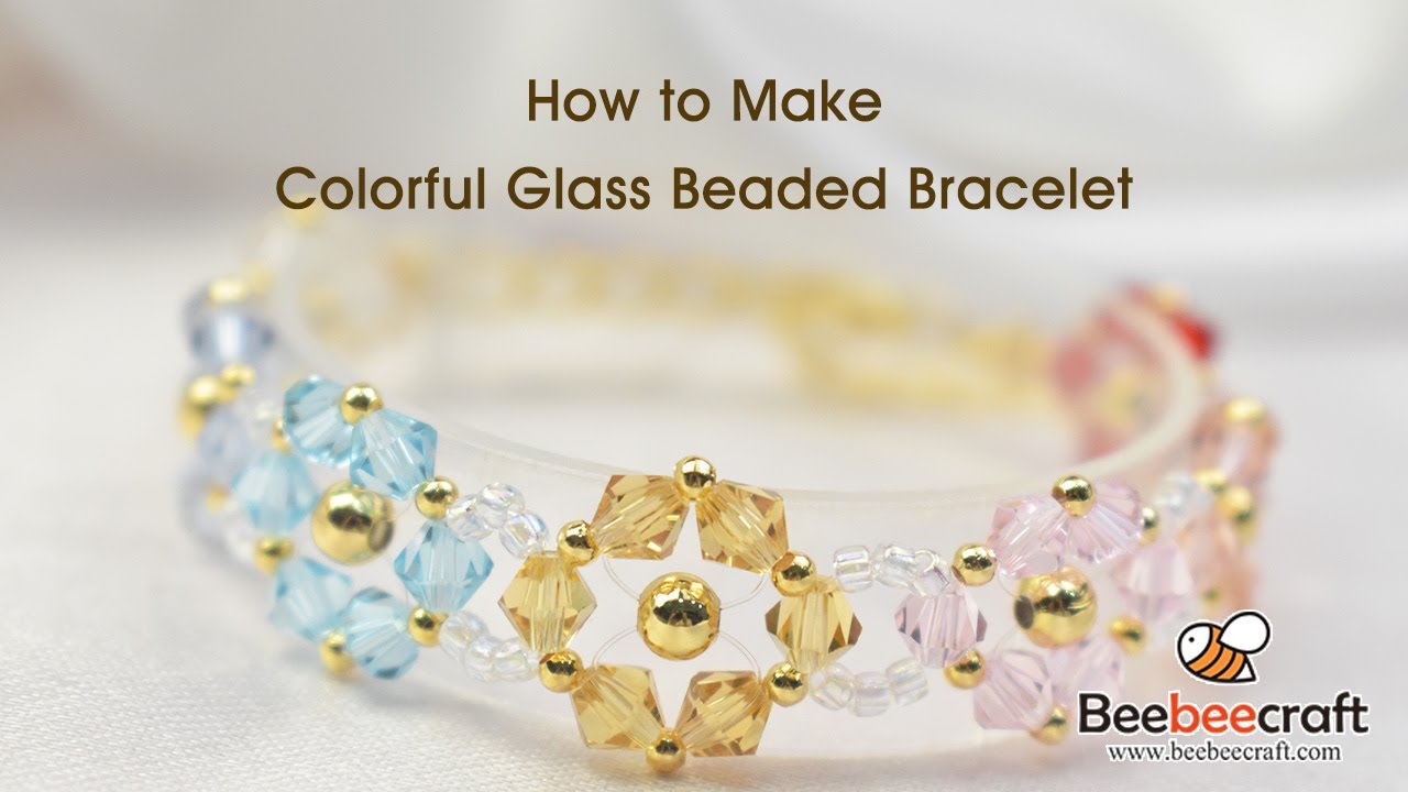How to Make Colorful Glass Beaded Bracelet - YouTube