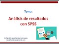 Análisis de resultados con SPSS