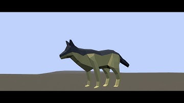 Blender Game Engine Low Poly Wolf Running