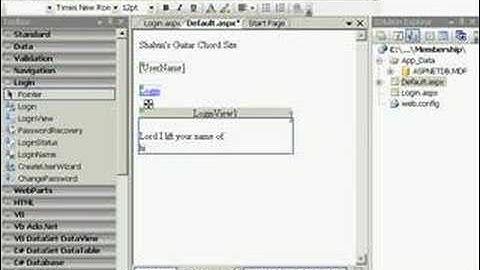 ASP.Net 2.0 Membership II : LoginView Control - Shalvin