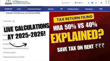 HRA 50% vs 40% Rule Explained | Maximize Tax Savings on Rent | Old regime Guide| #itrfiling #hra