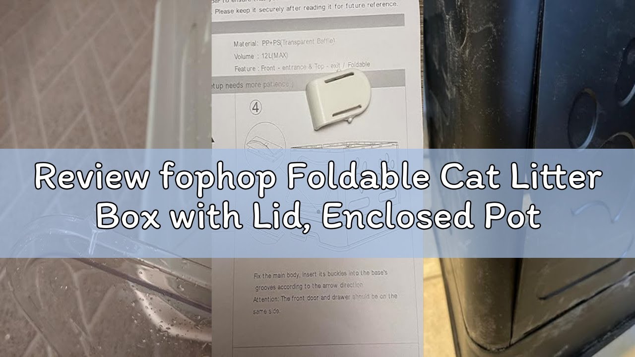 Review fophop Foldable Cat Litter Box with Lid, Enclosed Potty, Large Top Entry Anti-Splashing Toile