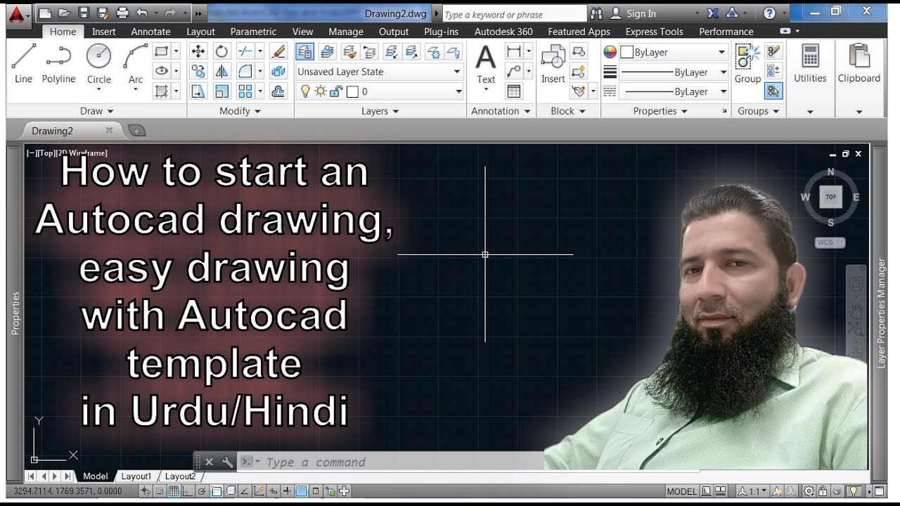 how to start an autcad drawing, easy drawing with autocad template in ...