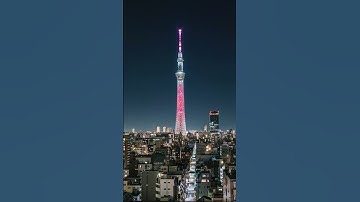 Thumbnail of Tokyo Skytree🎵Night City Lights 🌆 Retro 80's Synthwave Music🎵Beautiful Scenery #shorts