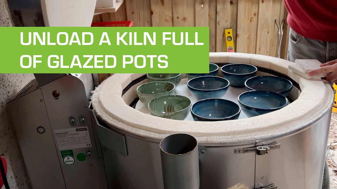 47. Unloading a Kiln Full of Glazed Pottery YouTube