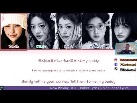Reaction Indonesia ILLIT - Bubee Lyrics Color Coded Lyrics