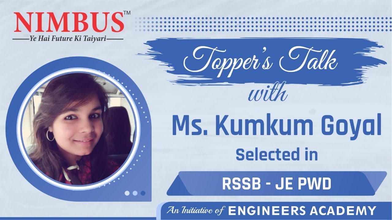 Congratulations Ms. Kumkun Goyal Selected in RSSB JE - PWD | RSSB JE 2022