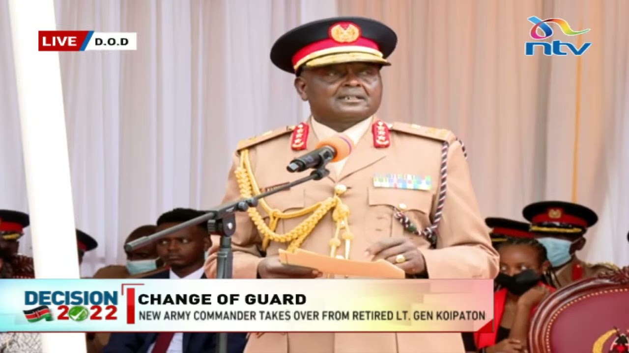 Take care of your families, Lt. General Walter Koipaton advises soldiers as he retires