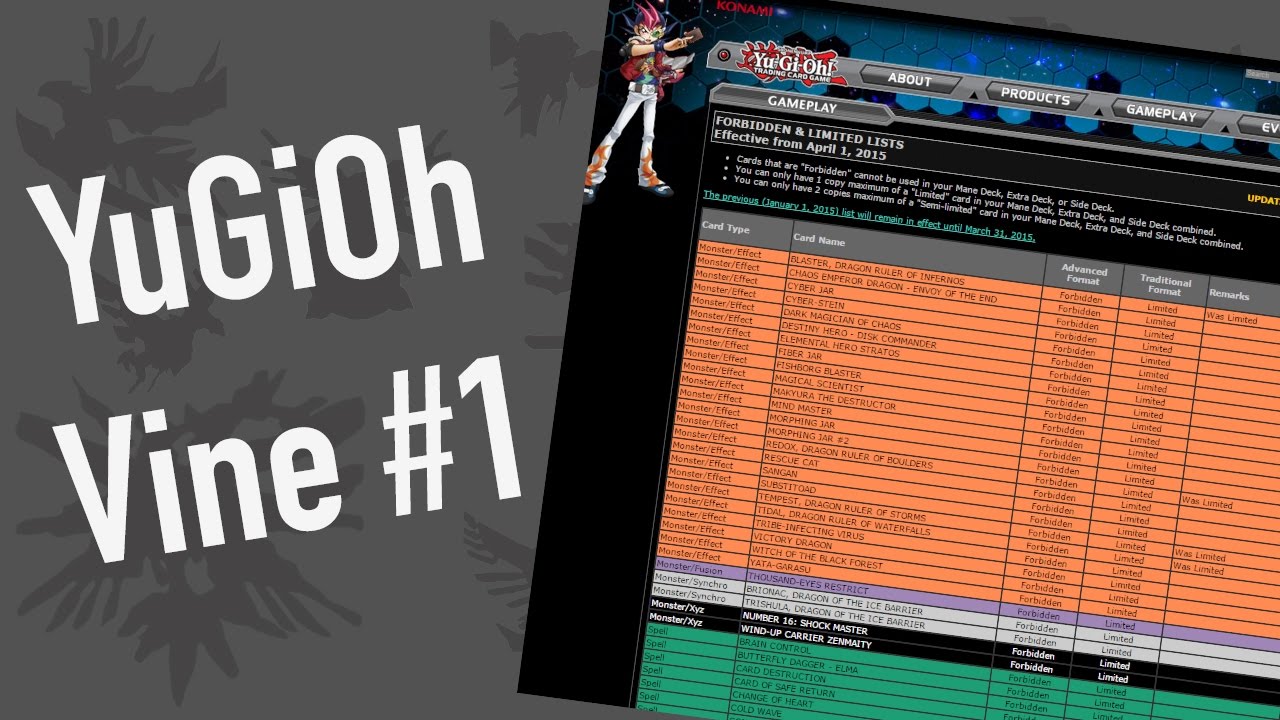 People Ask Konami About The Ban List, Like... (YuGiOh Vine #1)