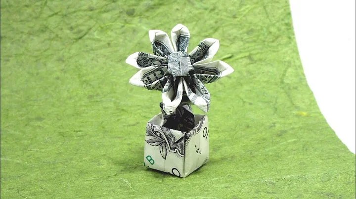 Origami Dollar bill Flower in a Pot  tutorial (Her...